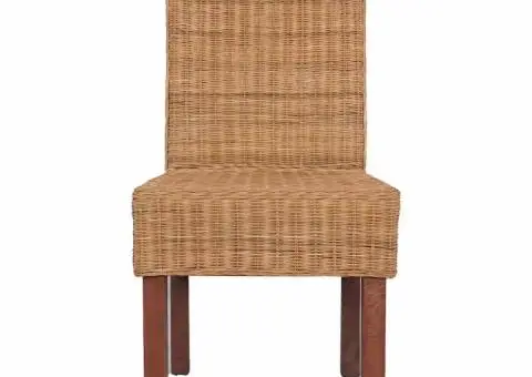 Scaune de bucătărie, 4 buc., maro, ratan natural - 3/5