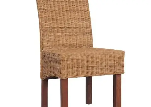 Scaune de bucătărie, 4 buc., maro, ratan natural - 4/5