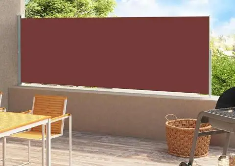 Copertină laterală retractabilă de terasă, maro, 180x500 cm - 1/5