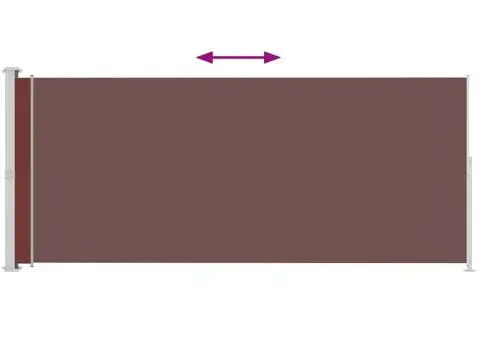 Copertină laterală retractabilă de terasă, maro, 180x500 cm - 3/5
