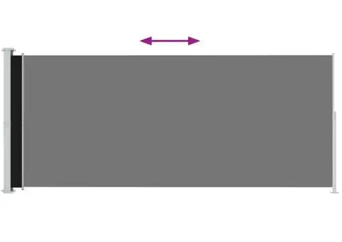 Copertină laterală retractabilă de terasă, negru, 200 x 500 cm - 3/5