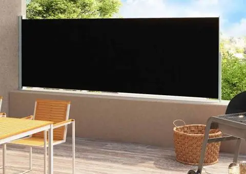 Copertină laterală retractabilă de terasă, negru, 220 x 500 cm - 1/5