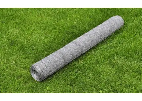 Plasă de sârmă pentru găini, argintiu, 25 x1 m, oțel galvanizat - 1/4