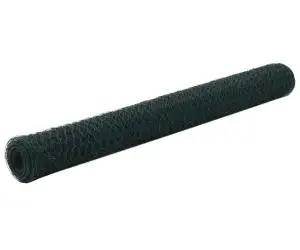 vidaXL Plasă de sârmă găini, verde, 25 x 1,2 m, oțel cu înveliș PVC