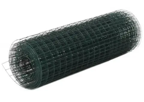 Plasă de sârmă găini, verde, 10 x 0,5 m, oțel cu înveliș PVC - 1/4