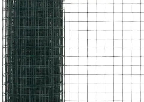 Plasă de sârmă găini, verde, 10 x 0,5 m, oțel cu înveliș PVC - 3/4