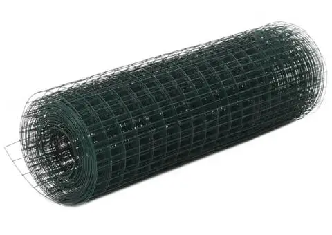 Plasă de sârmă găini, verde, 10 x 0,5 m, oțel cu înveliș PVC - 1/4