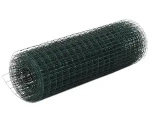 vidaXL Plasă de sârmă găini, verde, 10 x 0,5 m, oțel cu înveliș PVC