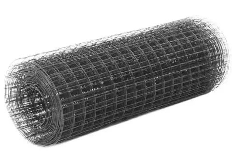 Plasă de sârmă găini, gri, 10 x 0,5 m, oțel cu înveliș PVC - 1/4