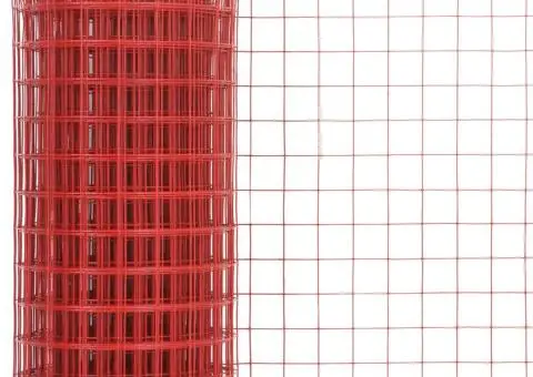 Plasă de sârmă găini, roșu, 10 x 1,5 m, oțel cu înveliș PVC - 3/4