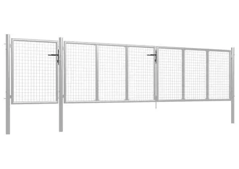 Poartă de grădină, argintiu, 500 x 75 cm, oțel - 2/5