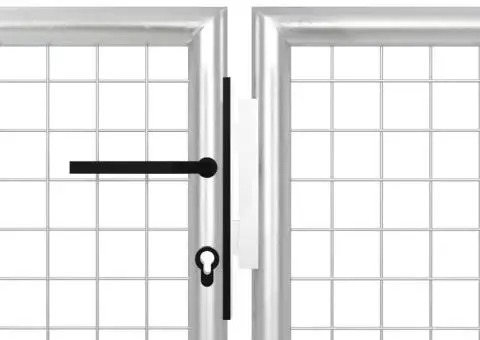 Poartă de grădină, argintiu, 500 x 75 cm, oțel - 3/5