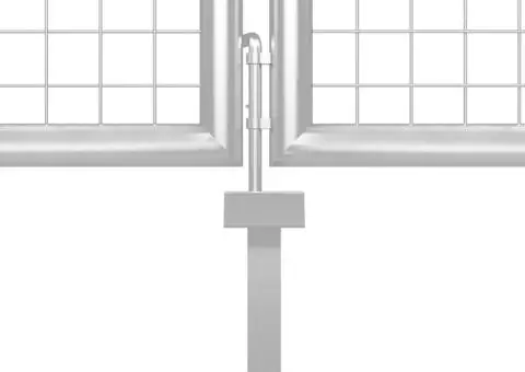 Poartă de grădină, argintiu, 500 x 75 cm, oțel - 4/5