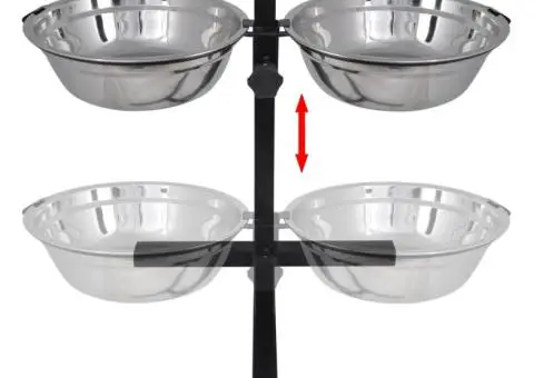 Suport pentru câine & 2 boluri din oțel inoxidabil x 4,1 l - 2/5