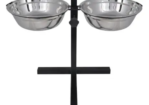 Suport pentru câine & 2 boluri din oțel inoxidabil x 4,1 l - 3/5