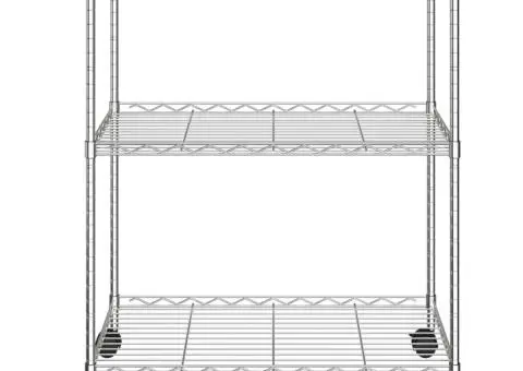Raft depozitare cu roți, 3 niveluri, 60x35x81 cm, crom, 150 kg - 3/5