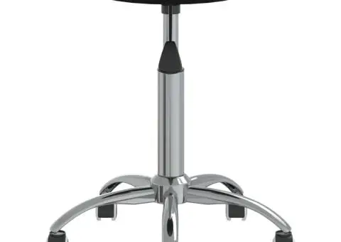 Scaun de birou pivotant, negru, piele ecologică - 4/5