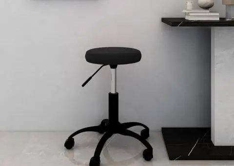 Scaun de birou pivotant, negru, catifea - 1/5