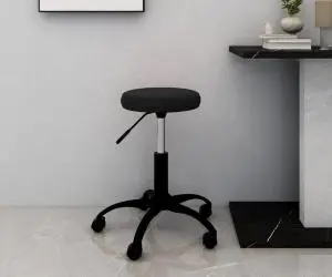 vidaXL Scaun de birou pivotant, negru, catifea