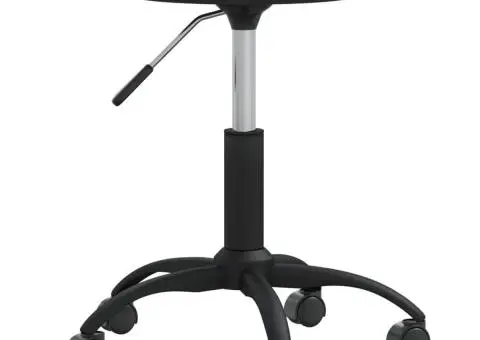 Scaun de birou pivotant, negru, catifea - 2/5