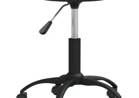 Scaun de birou pivotant, negru, catifea - 3/5