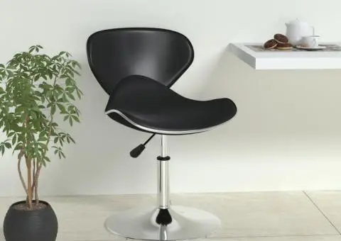 Scaun de bar, negru, piele ecologică - 1/5