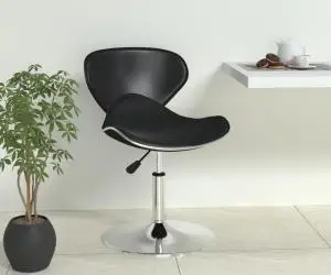 vidaXL Scaun de bar, negru, piele ecologică