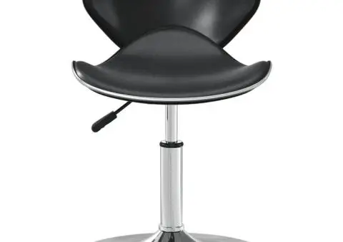 Scaun de bar, negru, piele ecologică - 3/5
