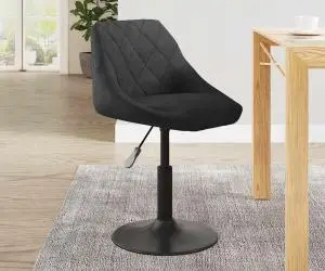 vidaXL Scaun de bar, negru, catifea