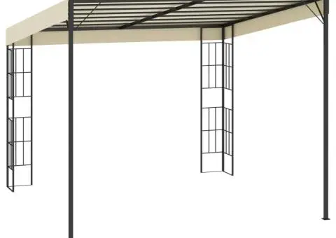 Pavilion de perete, crem, 3 x 3 m, material textil - 4/5