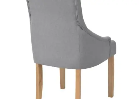 Scaune de sufragerie, 6 buc., gri deschis, material textil - 4/5