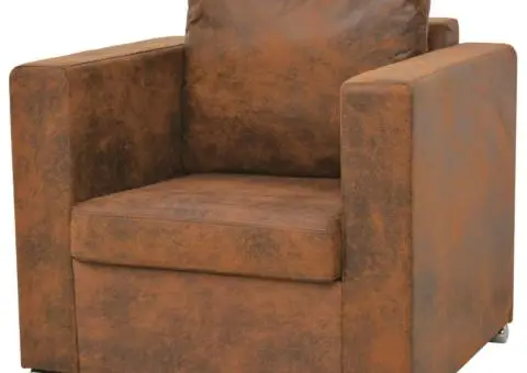 Set canapea 2 piese Imitație piele întoarsă - 3/5