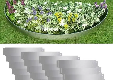 Gard de gazon, 20 buc., 100 x 20 cm, oțel galvanizat - 1/5