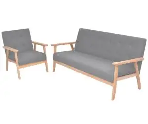 vidaXL Set canapele 2 piese Textil Gri deschis