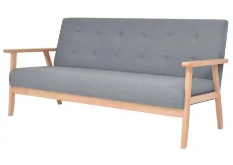 Set canapele 2 piese Textil Gri deschis - 2/5