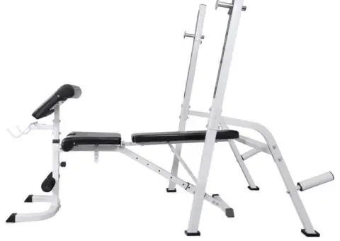 Bancă antrenament rastel greutăți, set haltere/gantere, 60,5kg - 3/5