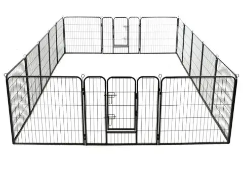 Țarc pentru câini, 16 panouri, oțel, 80 x 80 cm, negru - 5/5