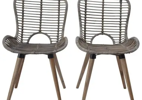 Scaune de bucătărie, 6 buc., maro, ratan natural - 2/5