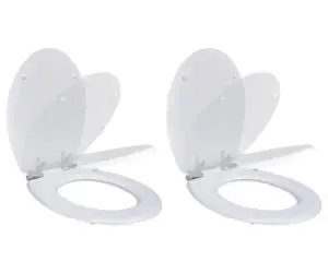 vidaXL Capace WC cu închidere silențioasă, 2 buc, alb, MDF
