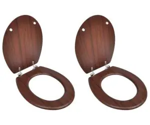 vidaXL Capace WC, 2 buc., maro, MDF