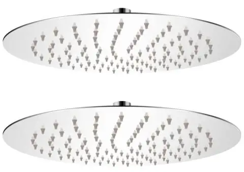 Cap de duș tip ploaie, 2 buc., Ø 25 cm, oțel inoxidabil - 1/5