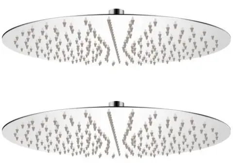 Cap de duș tip ploaie, 2 buc., Ø 40 cm, oțel inoxidabil - 1/5