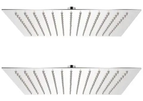 Cap de duș tip ploaie, 2 buc., 25 x 25 cm, oțel inoxidabil - 1/5