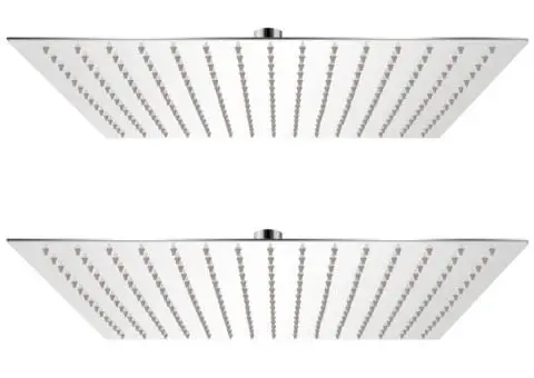 Cap de duș tip ploaie, 2 buc., 40 x 40 cm, oțel inoxidabil - 1/5