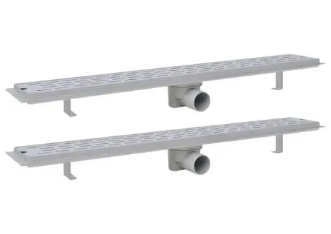 Rigolă liniară de duș, 2 buc. 830x140 mm oțel inoxidabil, linii - 2/5