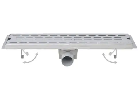 Rigolă liniară de duș, 2 buc. 830x140 mm oțel inoxidabil, linii - 3/5