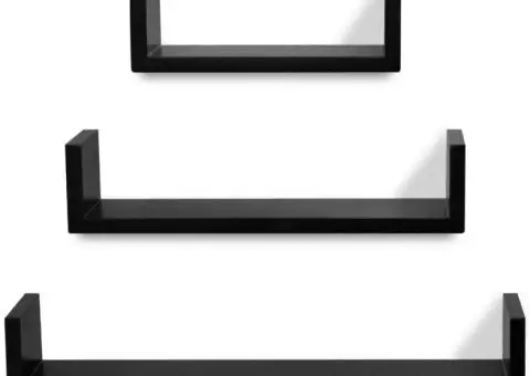 Rafturi de perete, 6 buc., negru - 4/5