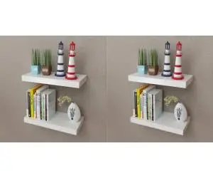 vidaXL Rafturi de perete, 4 buc., alb, 40 cm