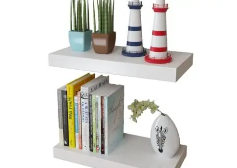 Rafturi de perete, 4 buc., alb, 40 cm - 3/5