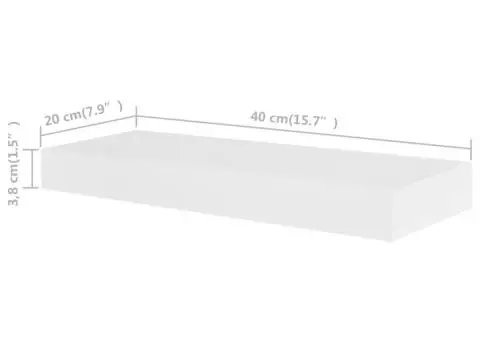 Rafturi de perete, 4 buc., alb, 40 cm - 5/5